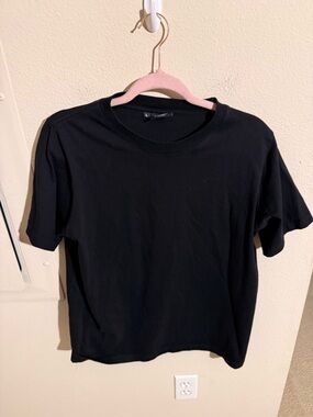 Roway Black Oversized Boxy Tee Size Large Minimal Streetwear Basic Shirt